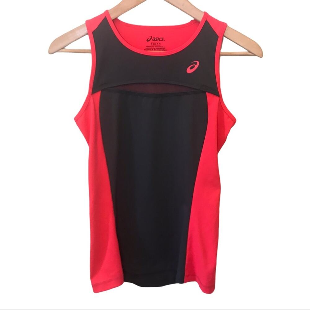 ASICS Pink and Gray Workout Tank Top Small Gym